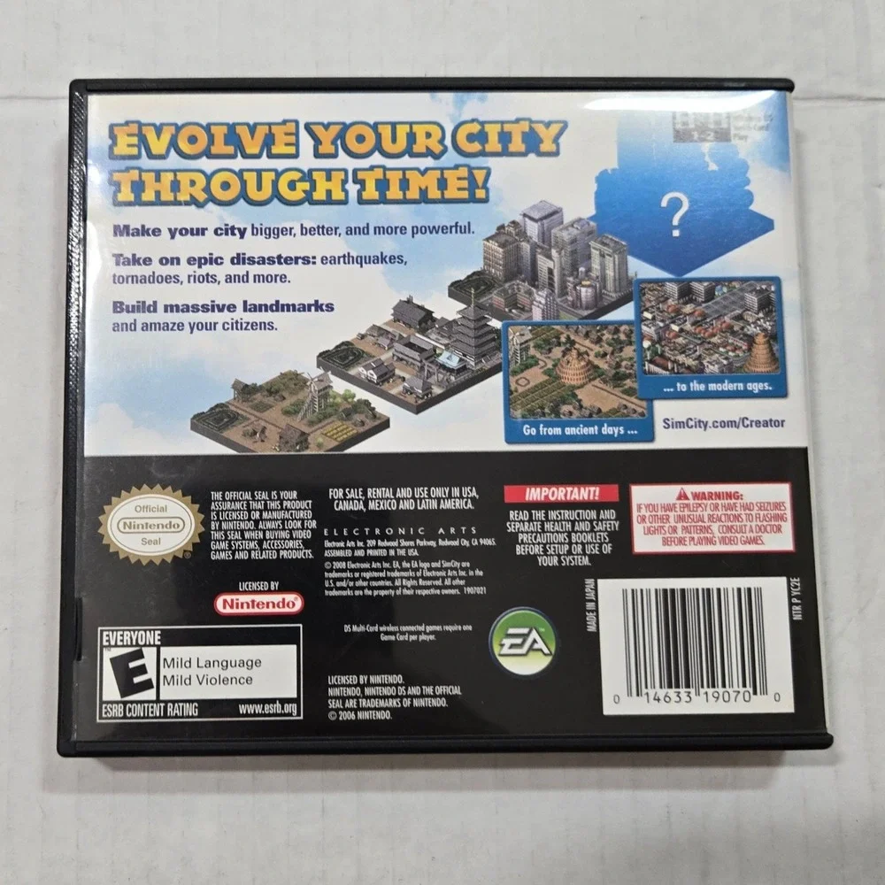 SimCity Creator Nintendo DS Game CIB Complete Case Manual Tested EA 2008
